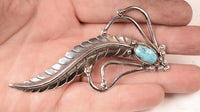 Navajo Sterling Silver Feather Pin