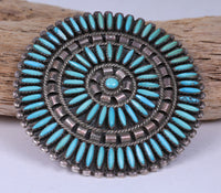 Zuni Needlepoint Pin - Pendant ca. 1975-85  2.75" D