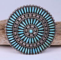 Zuni Needlepoint Pin - Pendant ca. 1975-85  2.75" D