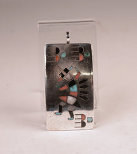 Zuni Sterling Silver Multistone Inlay Necklace Pendant