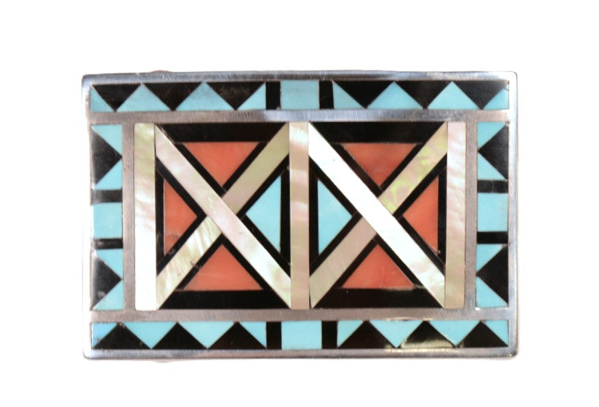 Zuni Pueblo Multi Stone Inlay Buckle