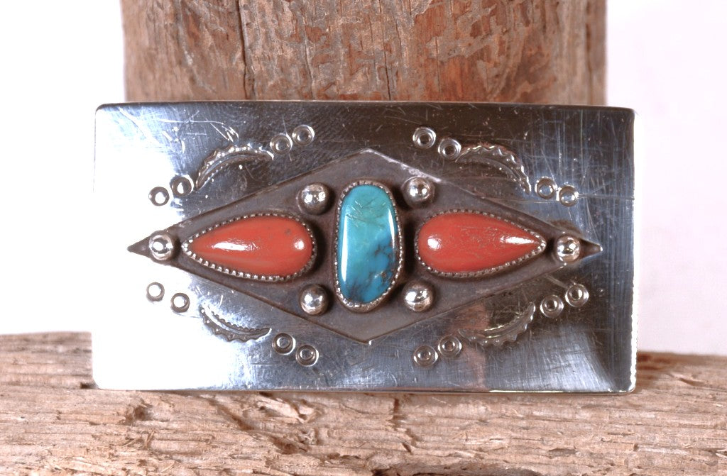 Navajo Sterling Silver Rectangular Pin