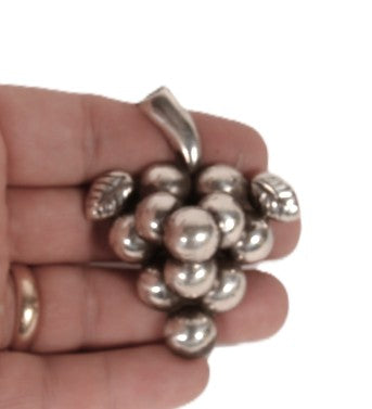 Mexican Taxco Silver Grapes Pin