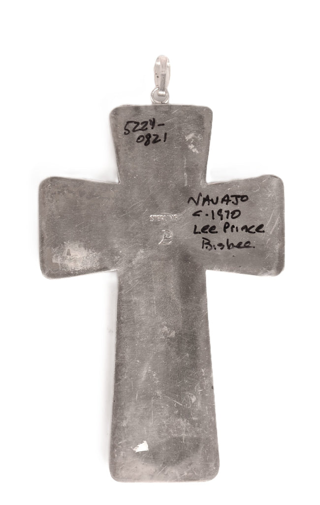 Navajo Cross Pendant By Lee Prince -  High Grade Bisbee