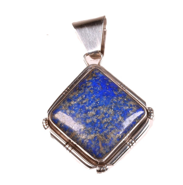Navajo Sterling Silver Lapis Pendant By Dino