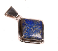 Navajo Sterling Silver Lapis Pendant By Dino