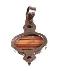 Mexican Sterling Silver Amethyst and Tiger Eye Pendant