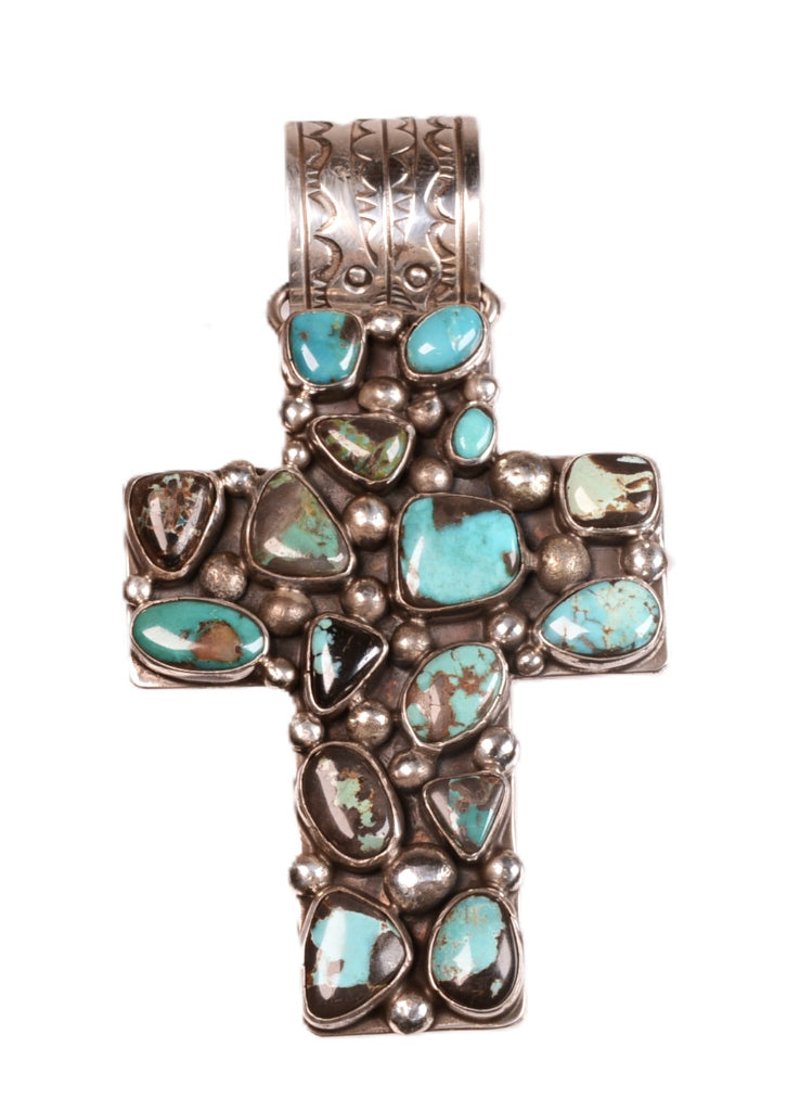 Navajo Sterling Silver and Turquoise Pendant By Chario Laice