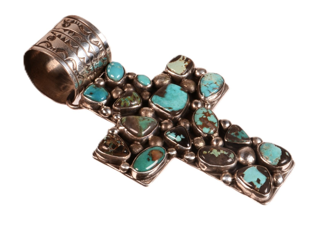 Navajo Sterling Silver and Turquoise Pendant By Chario Laice