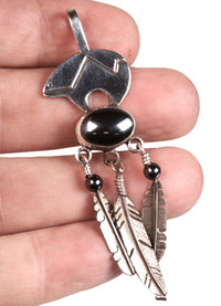 Navajo Sterling Silver Bear Pendant By Michael Kirk