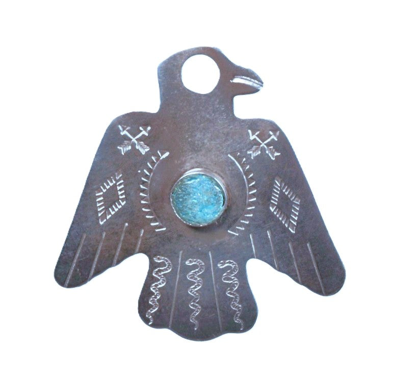 Navajo Thunderbird Charm Nickle Silver Eagle Pendant