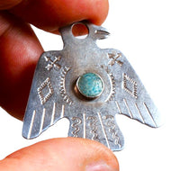 Navajo Thunderbird Charm Nickle Silver Eagle Pendant