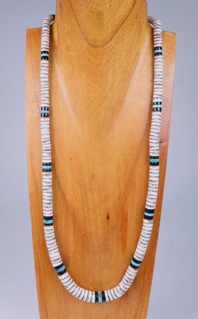 Large Shell Heishi Disk Bead Necklace