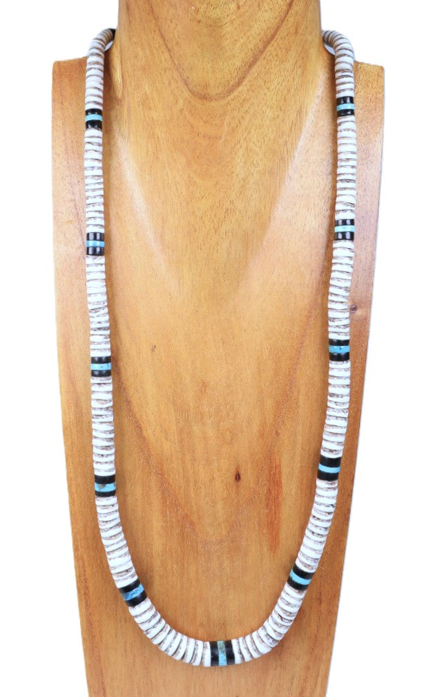 Large Navajo Heishi Shell Disk Bead Necklace