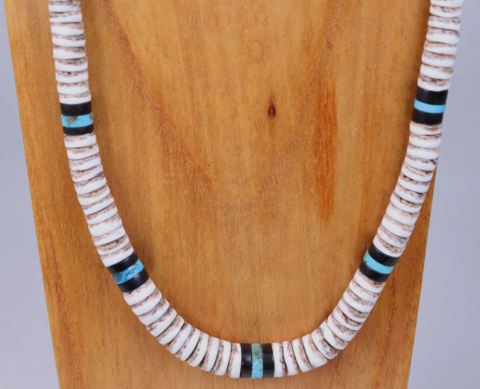 Large Shell Heishi Disk Bead Necklace