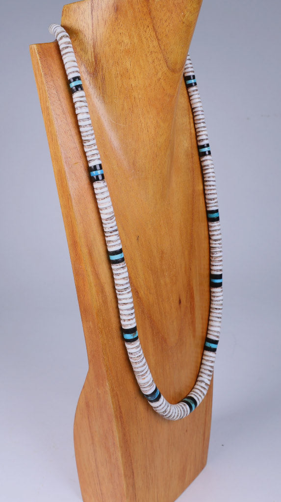 Large Shell Heishi Disk Bead Necklace