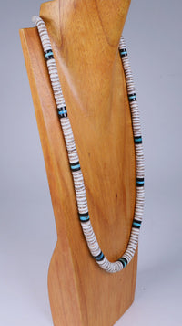Large Shell Heishi Disk Bead Necklace