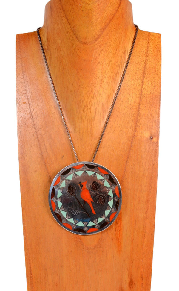 Zuni Pendant/Pin Necklace By Albert and Dolly Bantea