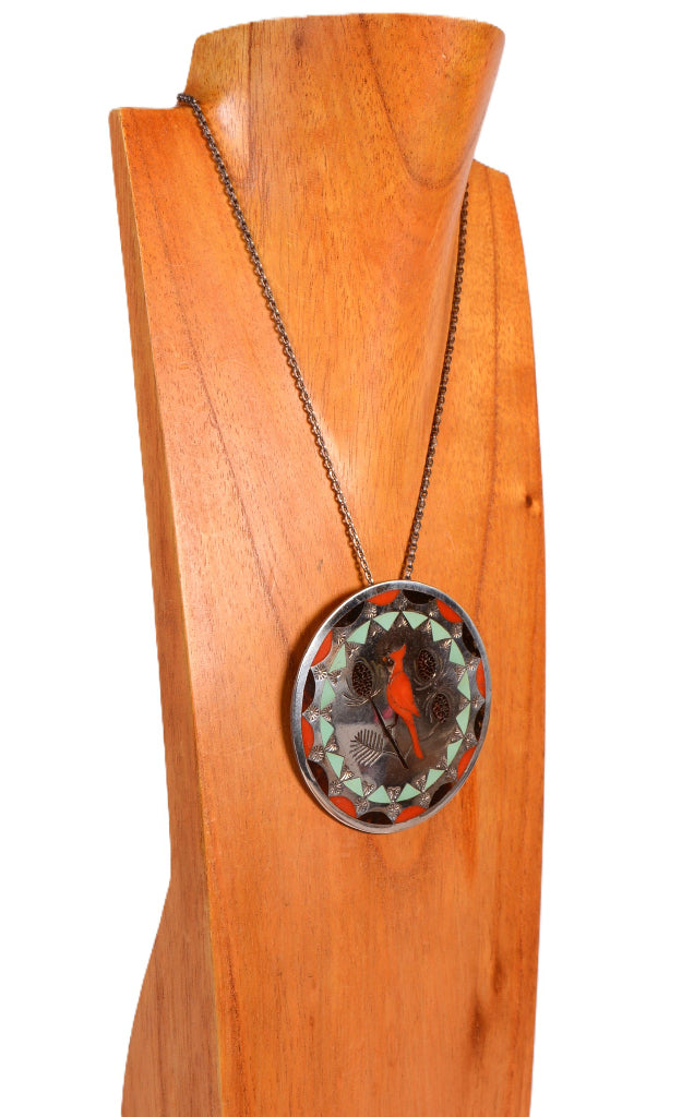Zuni Pendant/Pin Necklace By Albert and Dolly Bantea