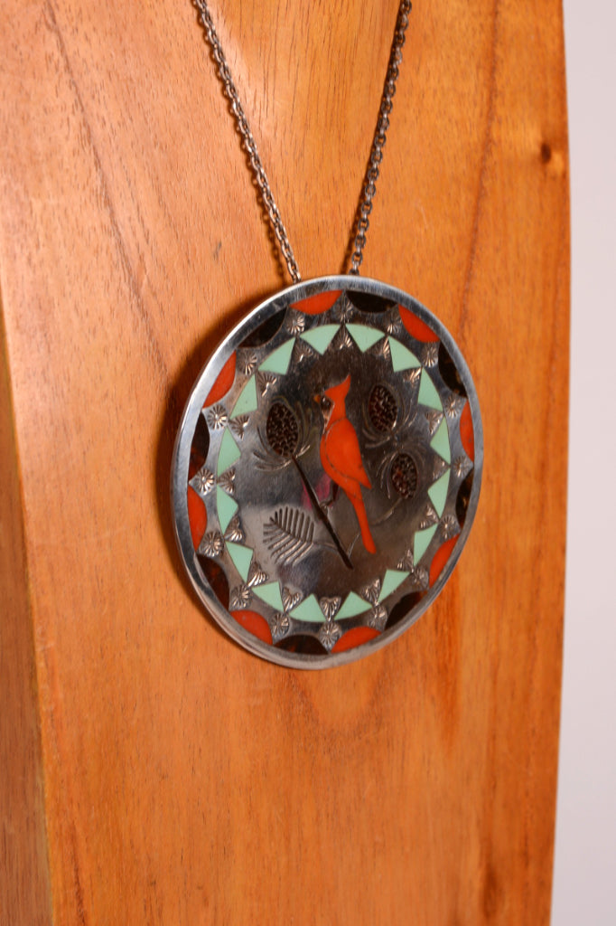Zuni Pendant/Pin Necklace By Albert and Dolly Bantea