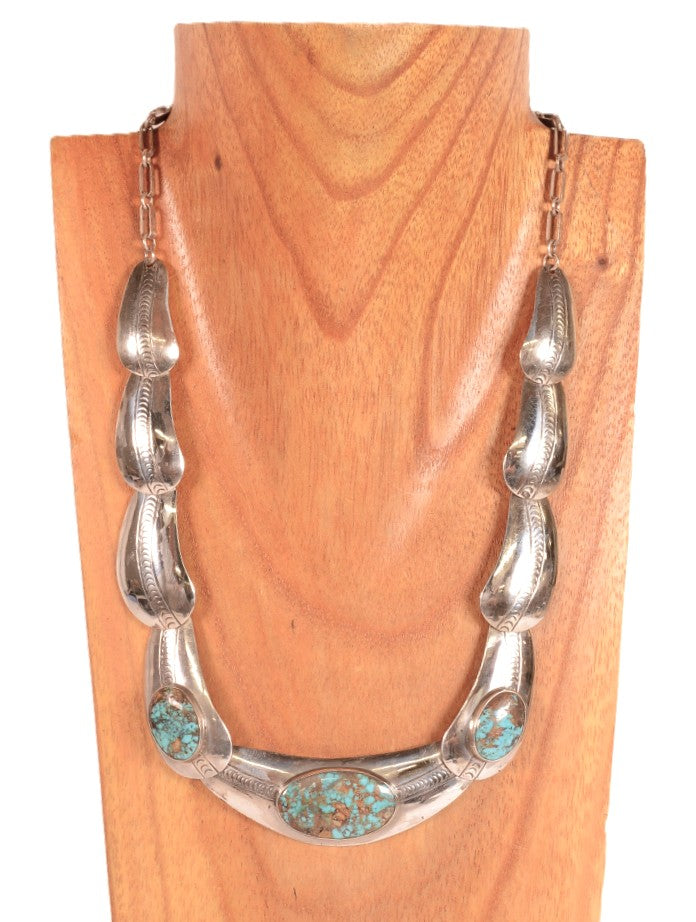 Hopi Pueblo Sterling Silver Necklace by Loren Phillips