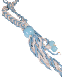 Mohave Blue and White Braid Beaded Necklace