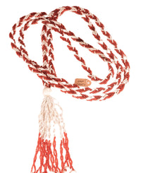 Mohave Red and White Braid Beaded Necklace