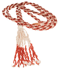 Mohave Red and White Braid Beaded Necklace