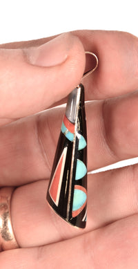 Navajo Multi Stone Inlay 14 K Gold Pendant By Jesse Natani