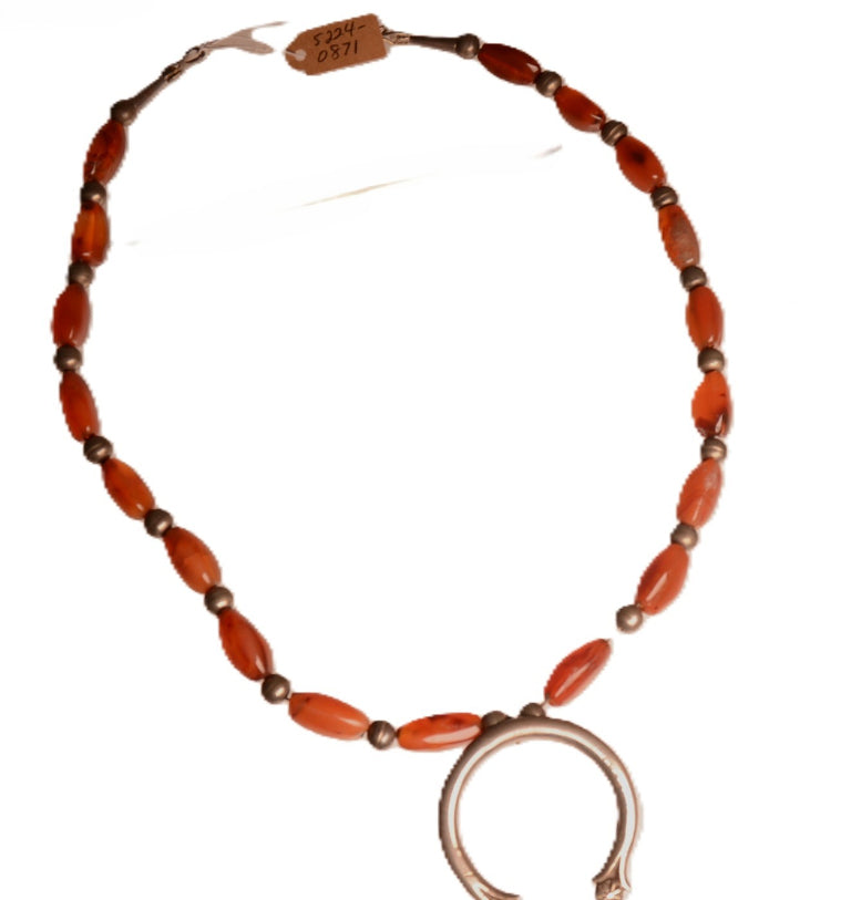 Navajo Amber with Naja Pendant Necklace