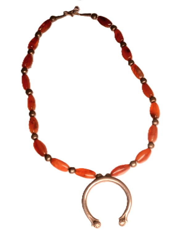 Navajo Amber with Naja Pendant Necklace