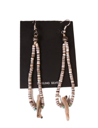 Navajo Heishi and Bird Fetish Earrings