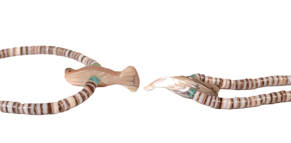 Navajo Heishi and Bird Fetish Earrings