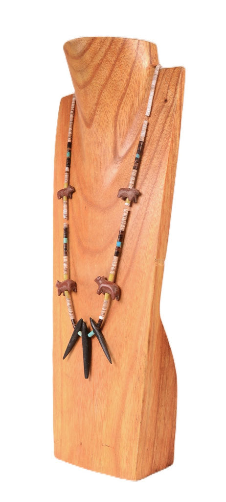 Vintage Zuni Fetish Necklace with Heishi shell and stone beads