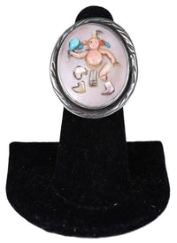 Navajo Sterling Silver Muilti Stone Gahn Dancer Ring