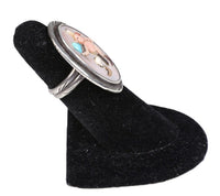 Navajo Sterling Silver Muilti Stone Gahn Dancer Ring