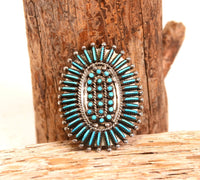 Zuni Sterling Silver Turquoise Settings Ring