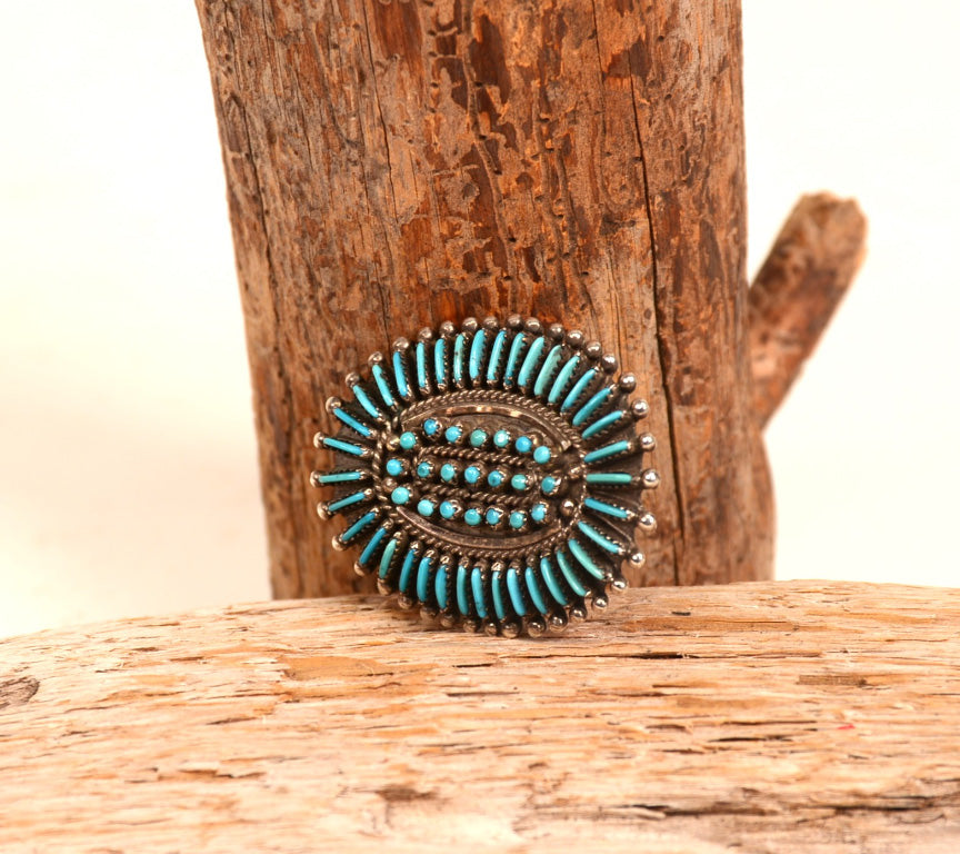 Zuni Sterling Silver Turquoise Settings Ring