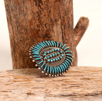 Zuni Sterling Silver Turquoise Settings Ring