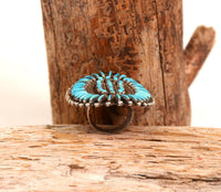 Zuni Sterling Silver Turquoise Settings Ring