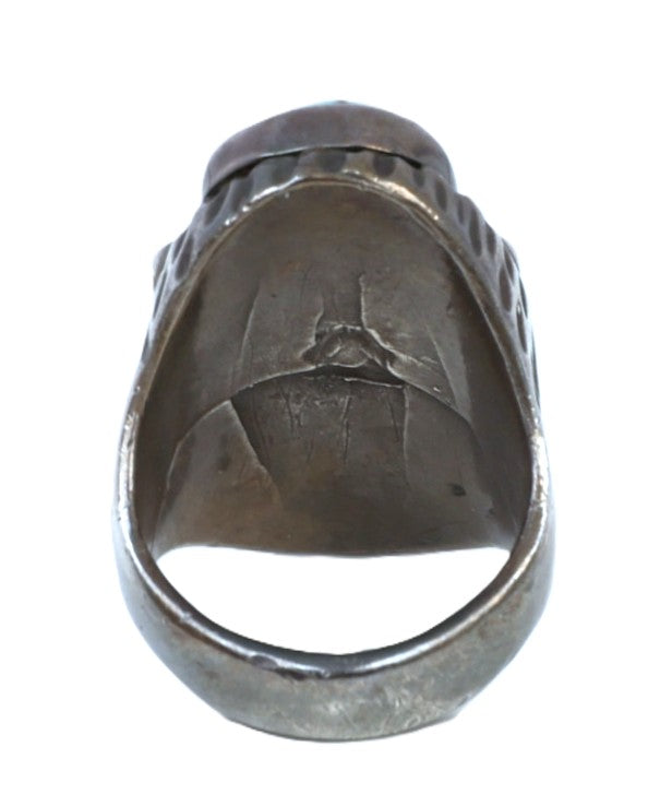 Navajo Sterling Silver With Turquoise and Coral Ring