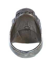 Navajo Sterling Silver With Turquoise and Coral Ring