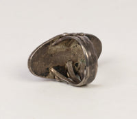 Navajo Sterling Silver Ring with Fossilized Wood Setting