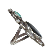 Navajo Sterling Silver with Turquoise Jet and Mother of Pearl Ring
