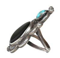 Navajo Sterling Silver with Turquoise Jet and Mother of Pearl Ring