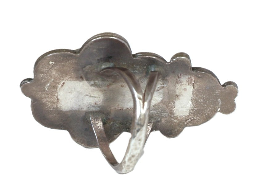 Navajo Sterling Silver with Turquoise Jet and Mother of Pearl Ring