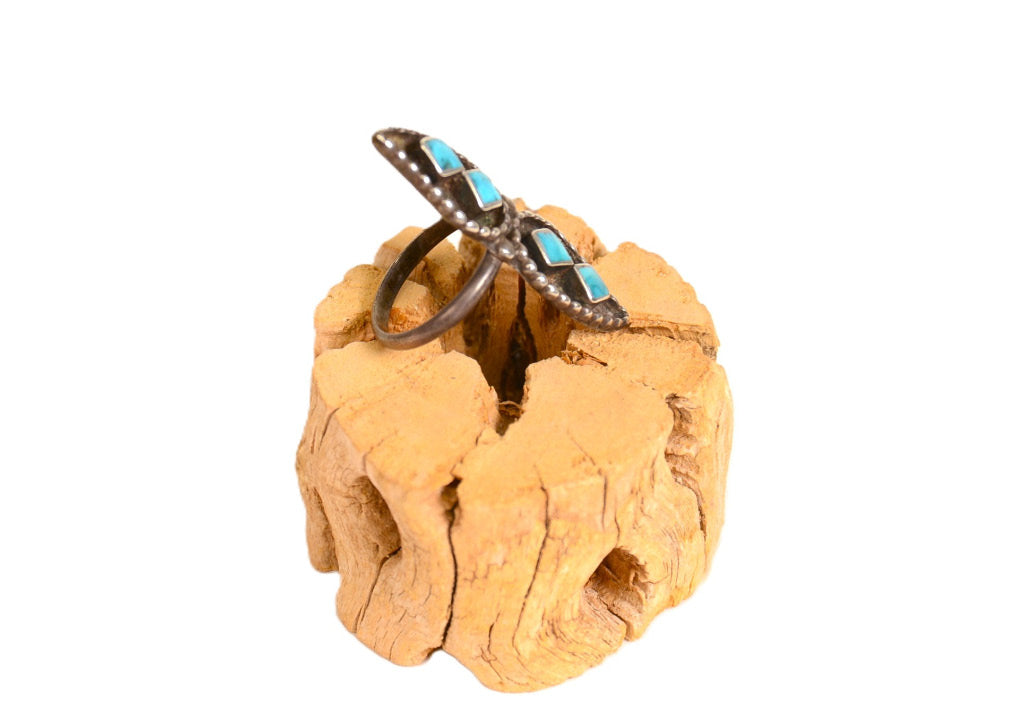 Zuni Sterling Silver with Turquoise Inlay Ring