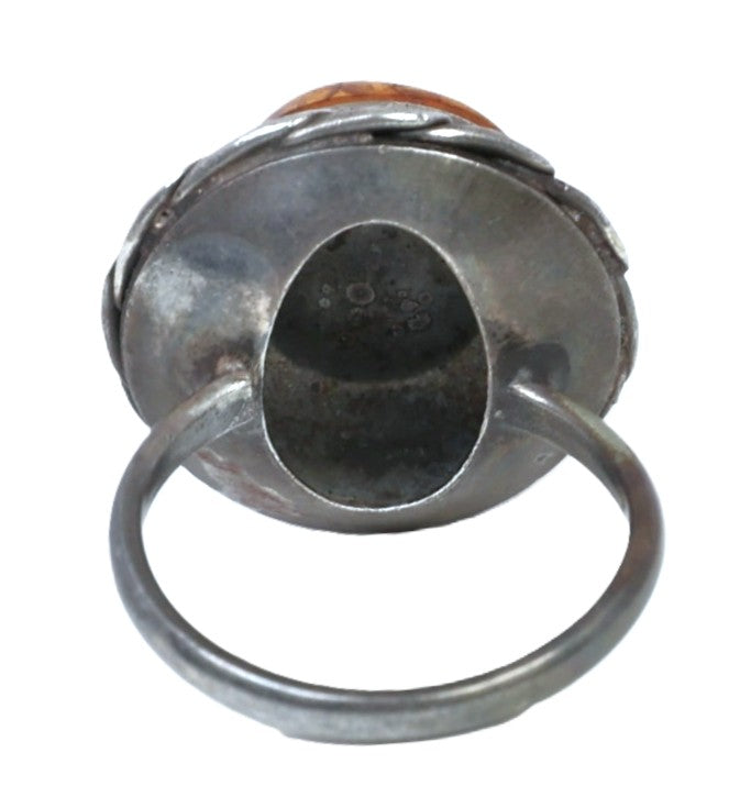 Navajo Sterling Silver with Amber Ring