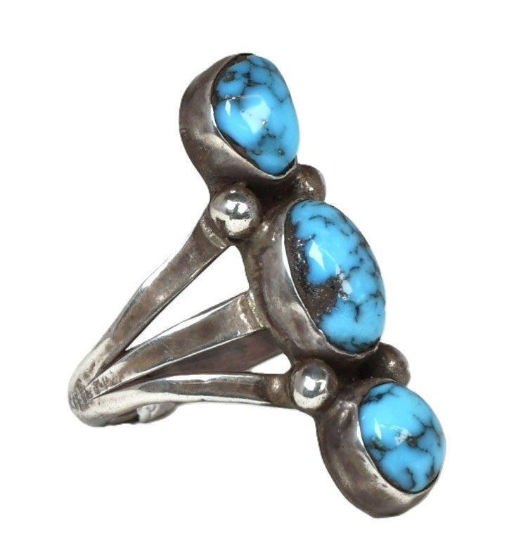 Navajo Sterling Silver and Persian Turquoise Ring