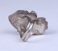 Navajo Sterling Silver Ring with Long Oval Turquoise Setting